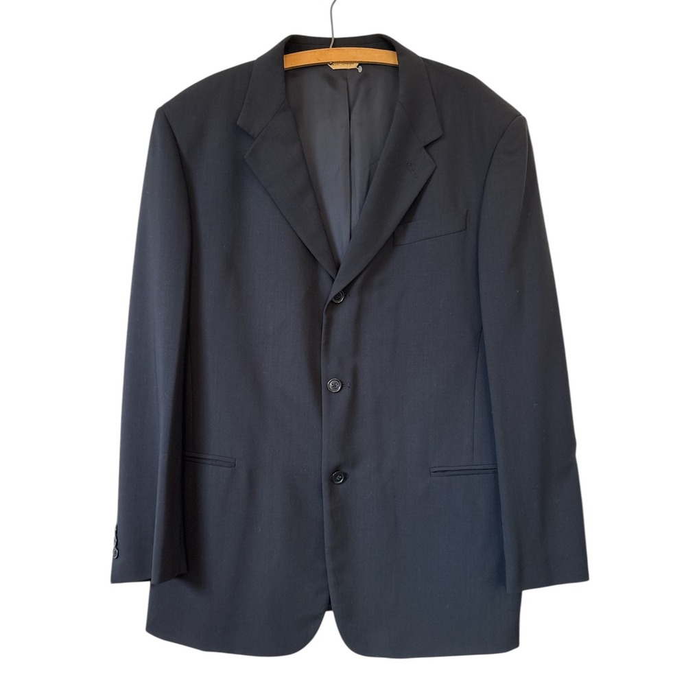 Donna Karan Signature Wool Suit Jacket Three Button Single Breasted Mens Size 44